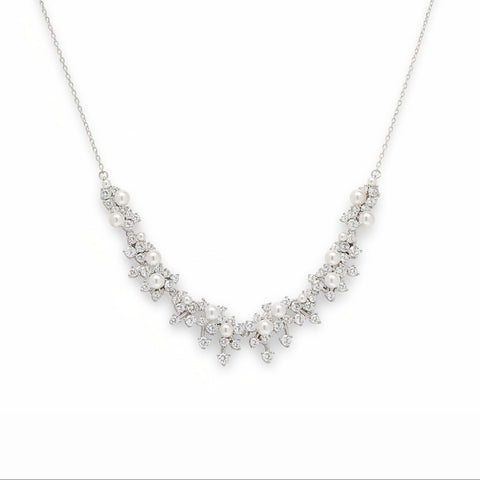 Pearl Radiance Sterling Silver Statement Necklace