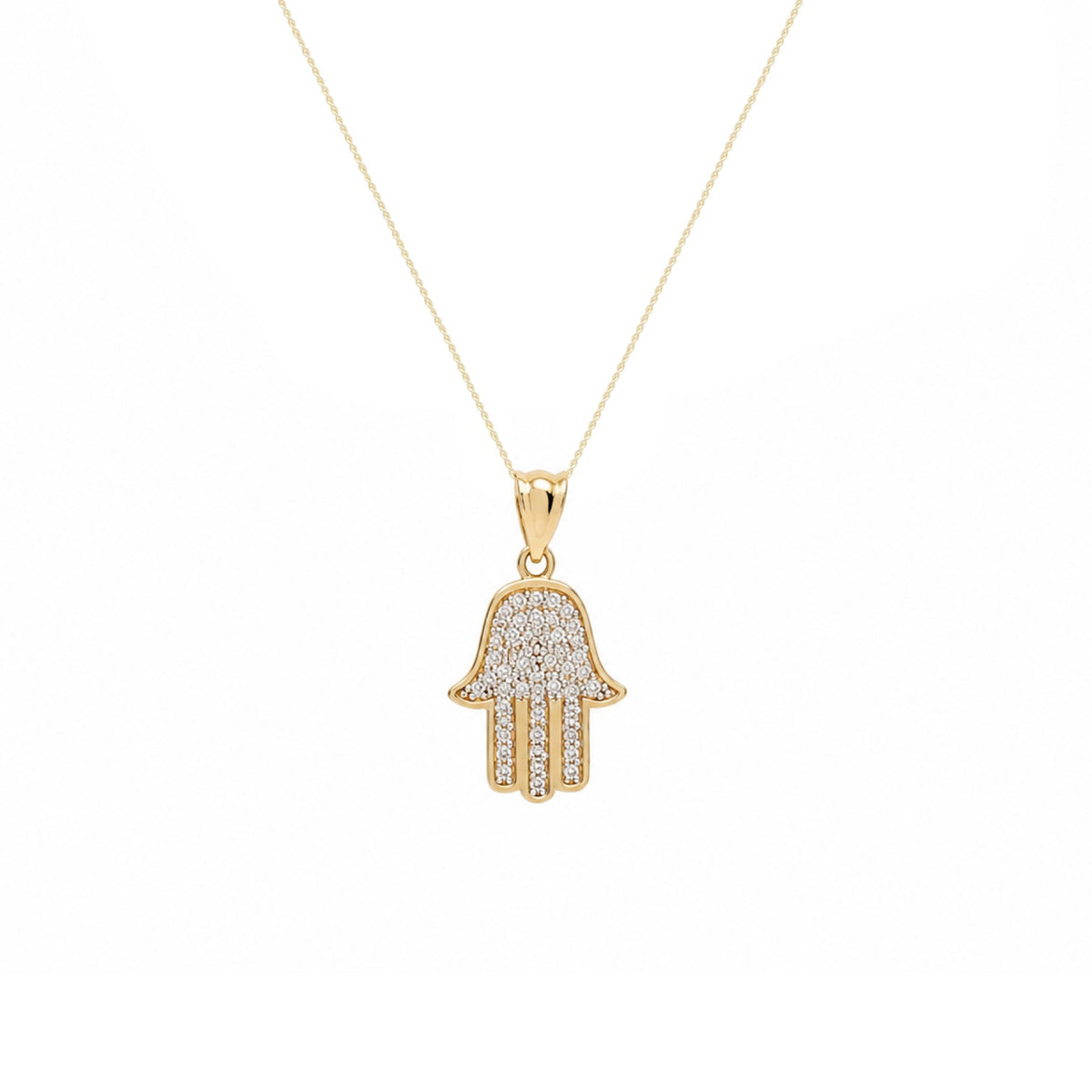 9ct Solid Gold Hamsa Hand Necklace