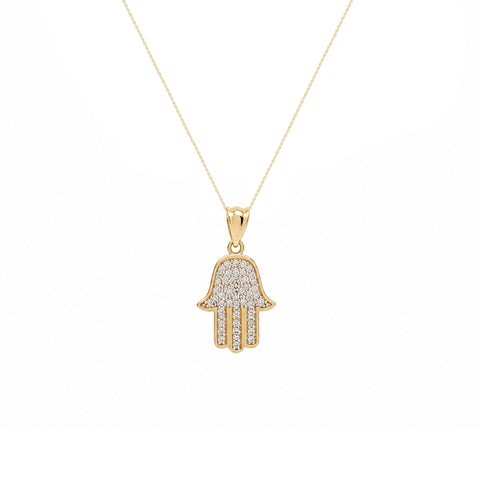 9ct Solid Gold Hamsa Hand Necklace
