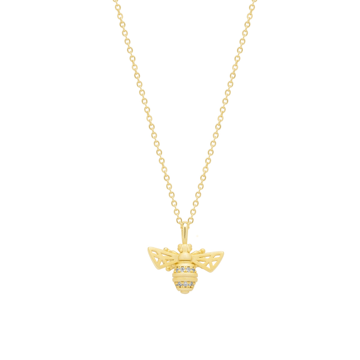 Matte Bumble Bee Sterling Silver Necklace