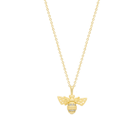 Matte Bumble Bee Sterling Silver Necklace