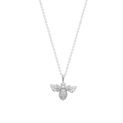 Matte Bumble Bee Sterling Silver Necklace