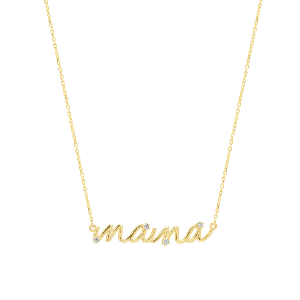 Sterling Silver Jewelled Mama Necklace
