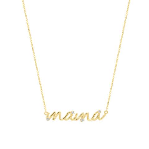 Sterling Silver Jewelled Mama Necklace
