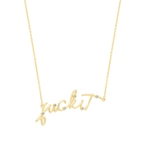 Sterling Silver Jewelled Fuckit Necklace
