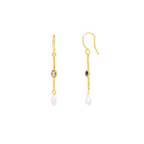 Sterling Silver Textrured Pearl Drop Earring