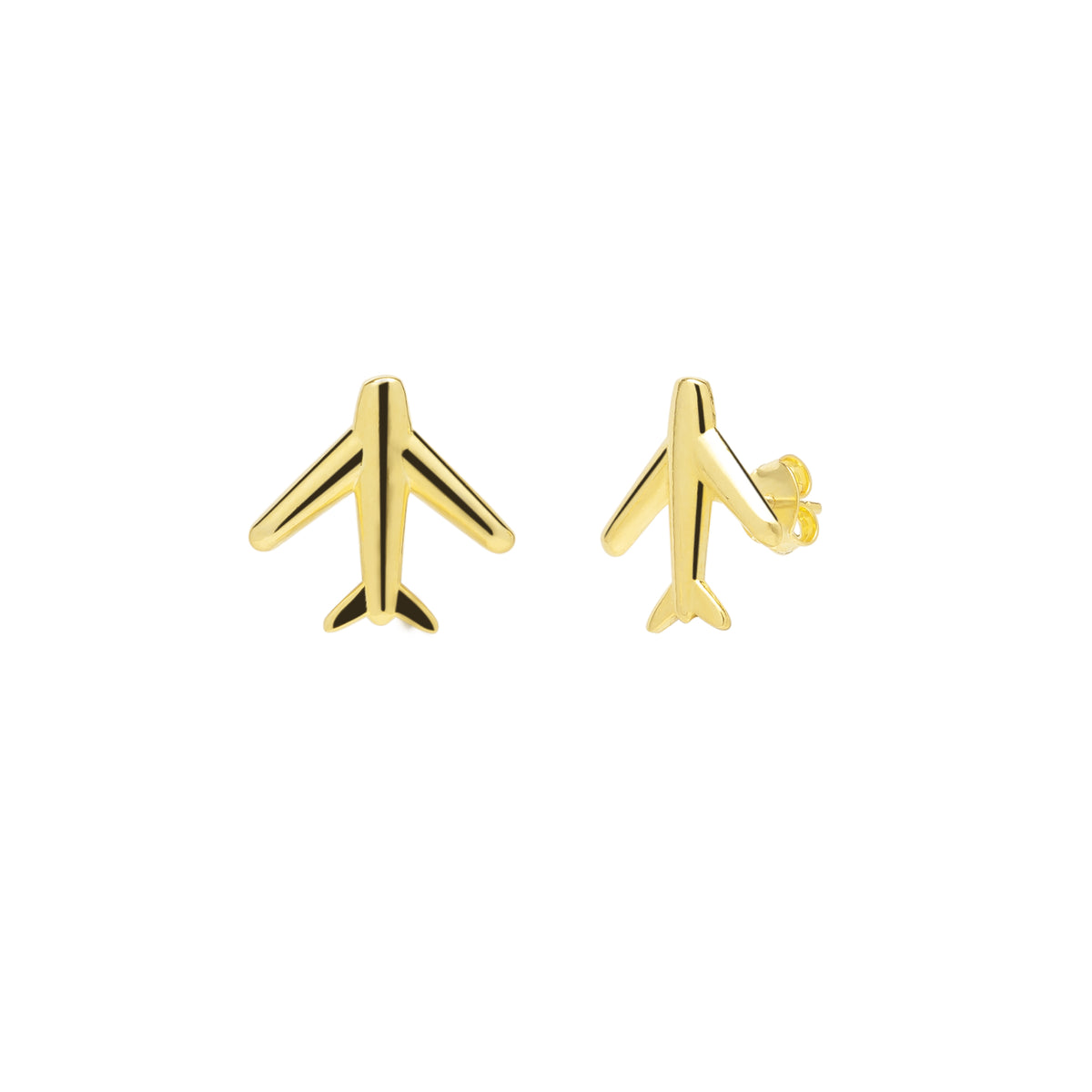 Airplane Sterling Silver Stud Earring