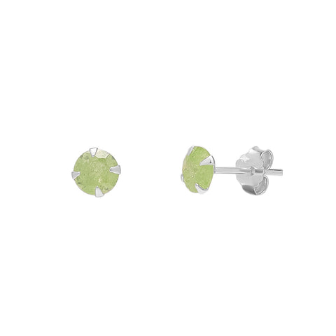 Sterling Silver Glittering Green Stud Earring