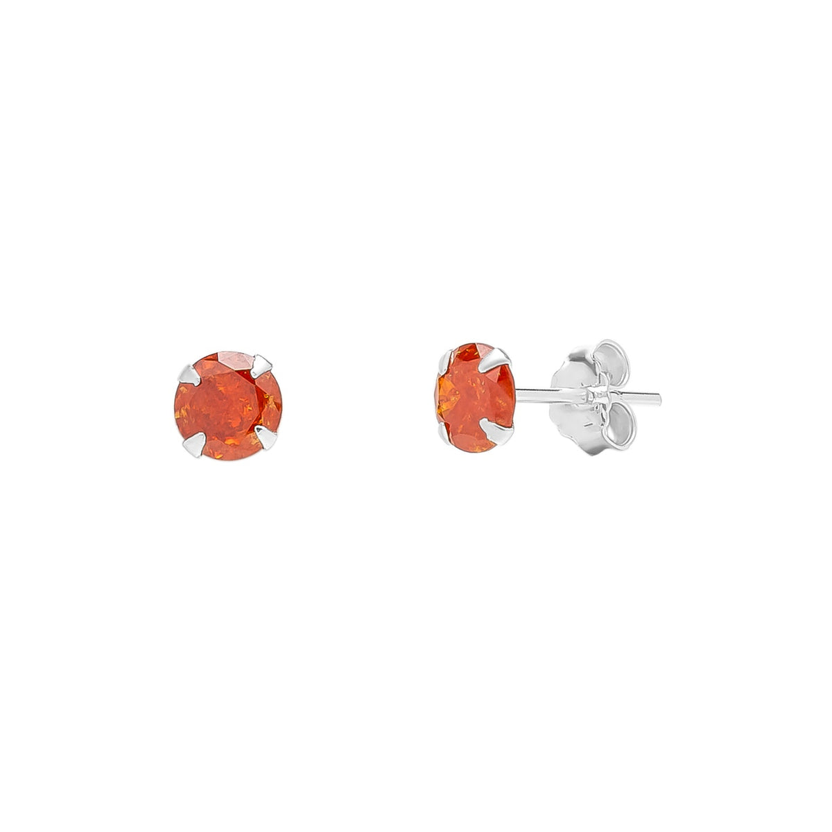 Sterling Silver Glittering Red Stud Earring