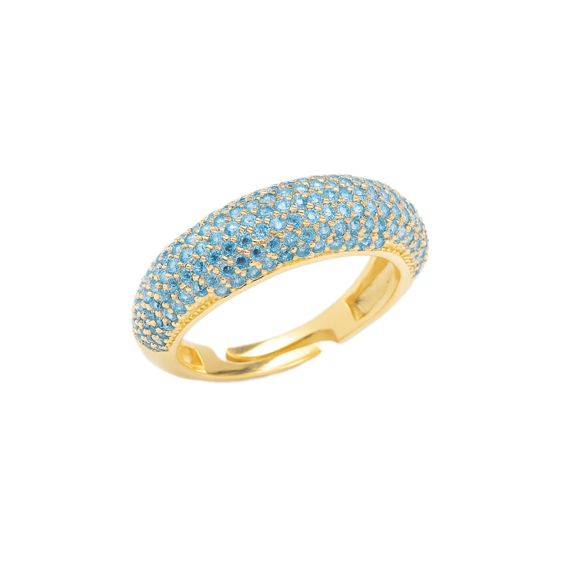 Turquoise Pave Sterling Silver Dome Ring