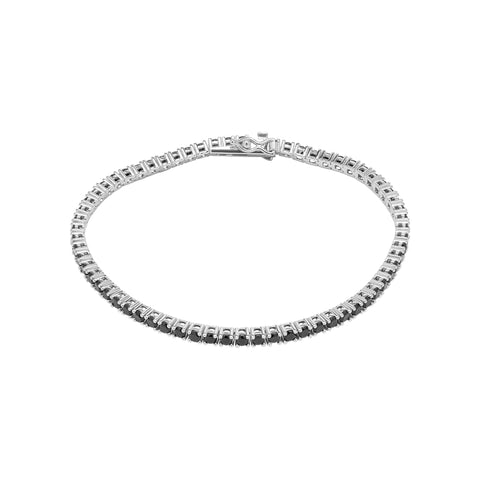 Sterling Silver Black Tennis Bracelet