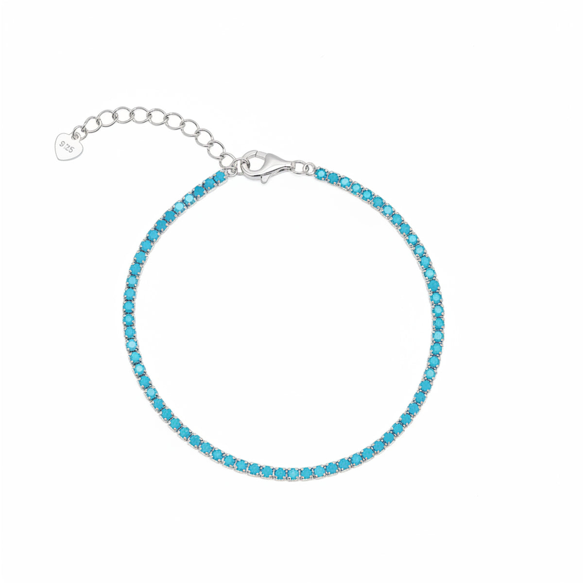 Turquoise Sterling Silver Tennis Bracelet