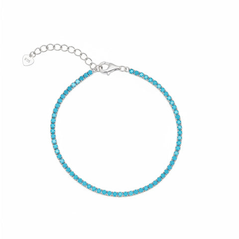 Turquoise Sterling Silver Tennis Bracelet