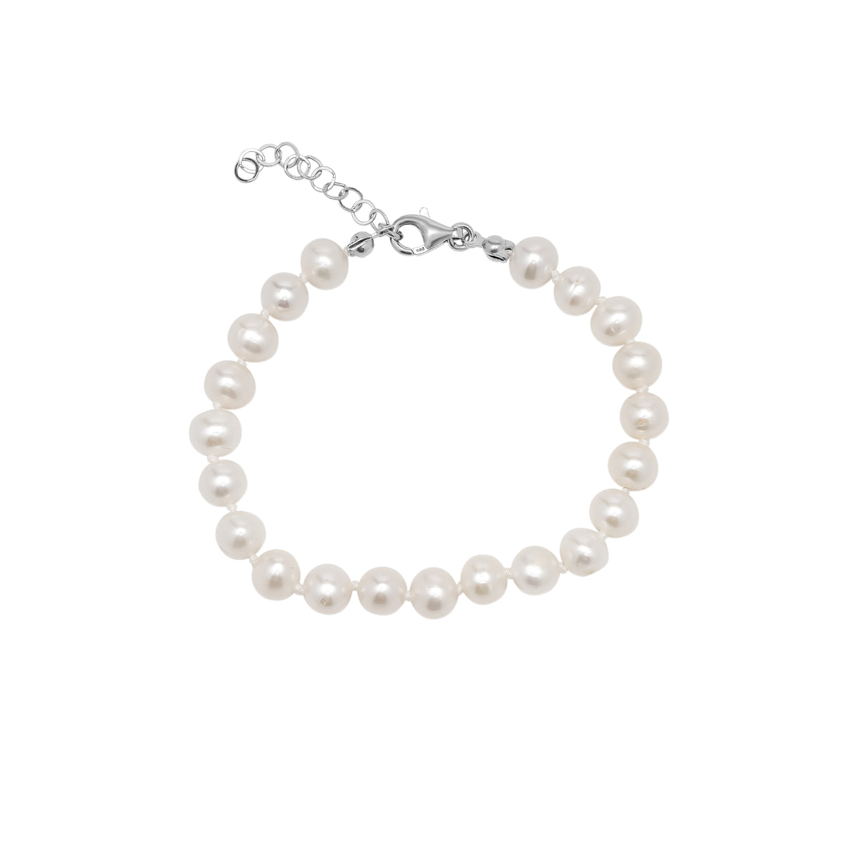 Large Natural Freshwater Pearl Strand Bracelet