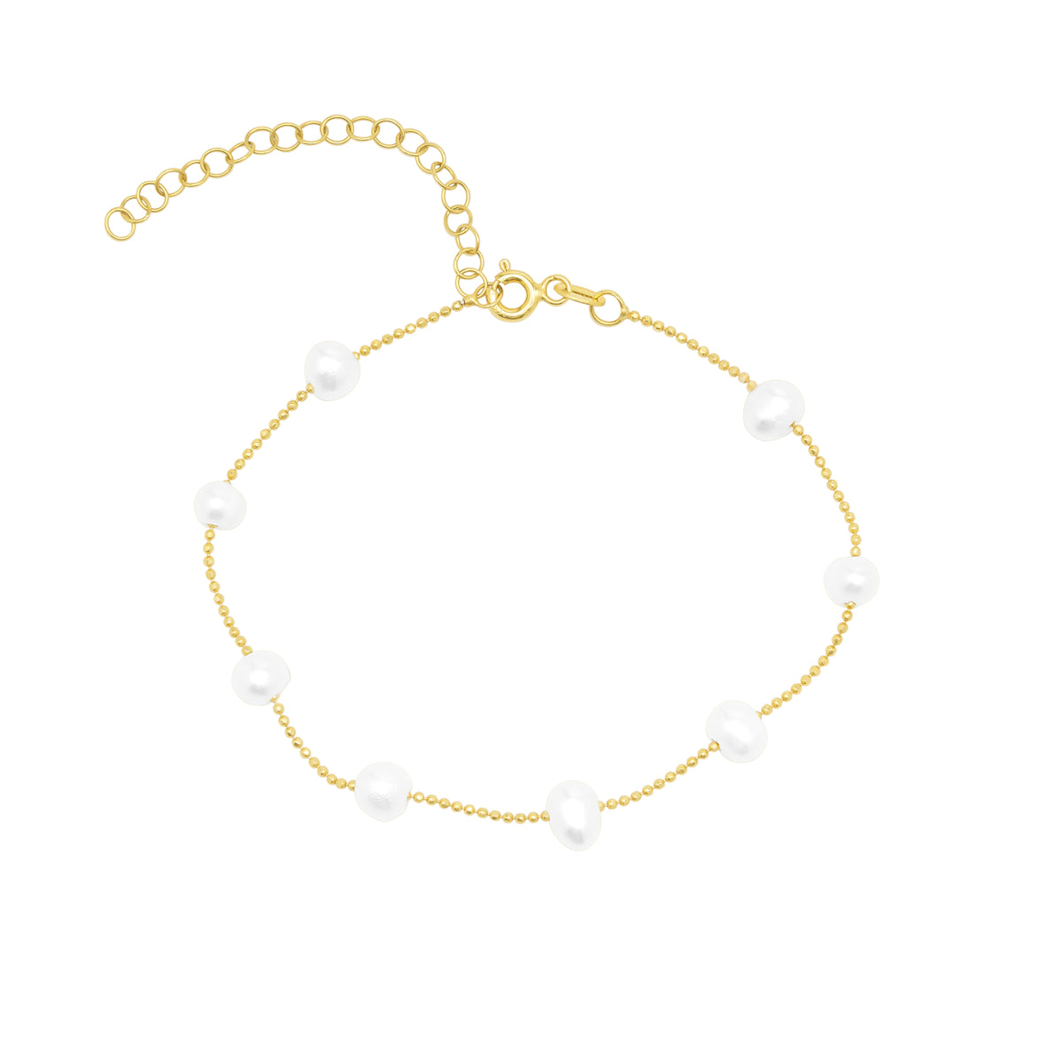 Satellite Natural Baroque Pearl Sterling Silver Bracelet