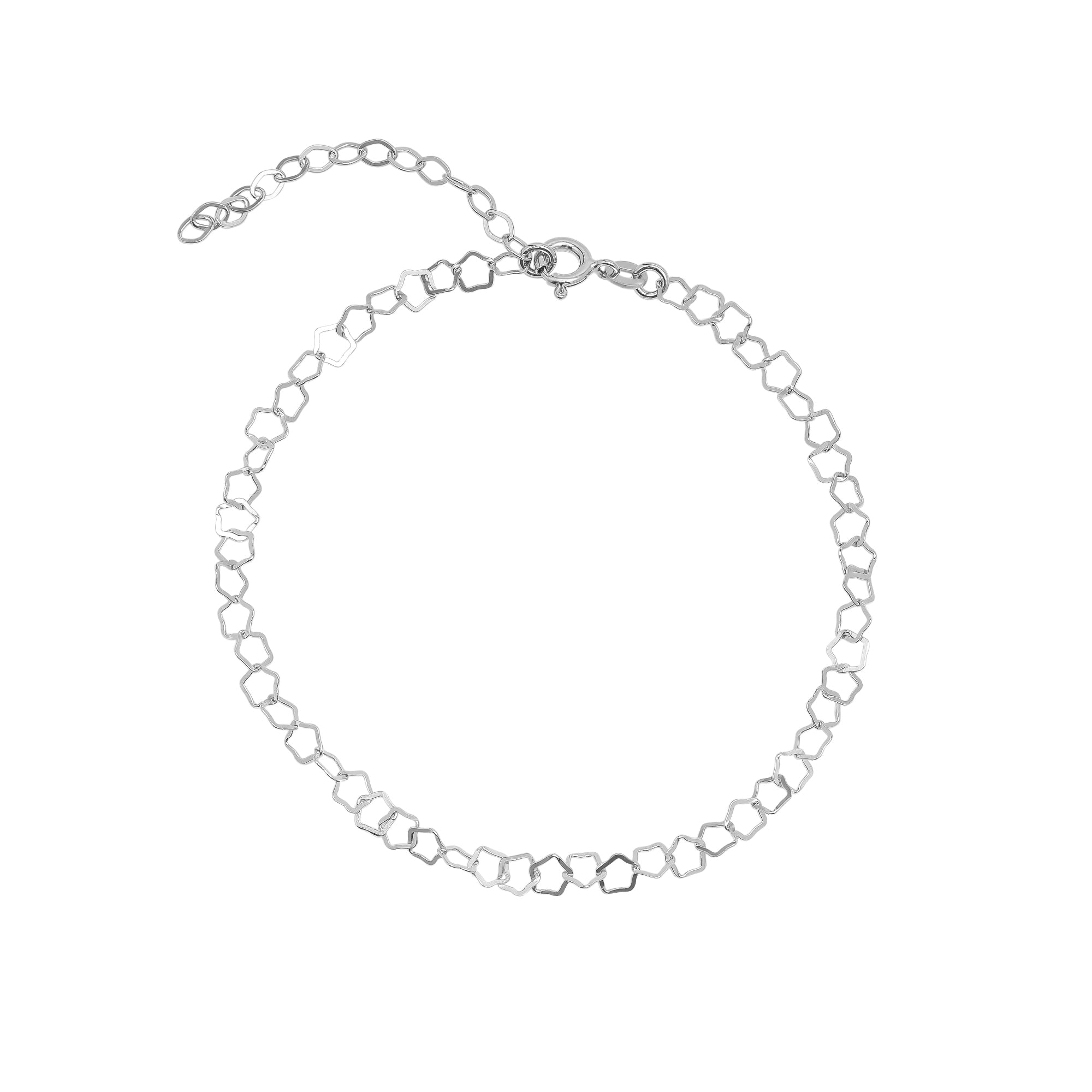 Pentagon Geometric Sterling Silver Link Bracelet & Anklet