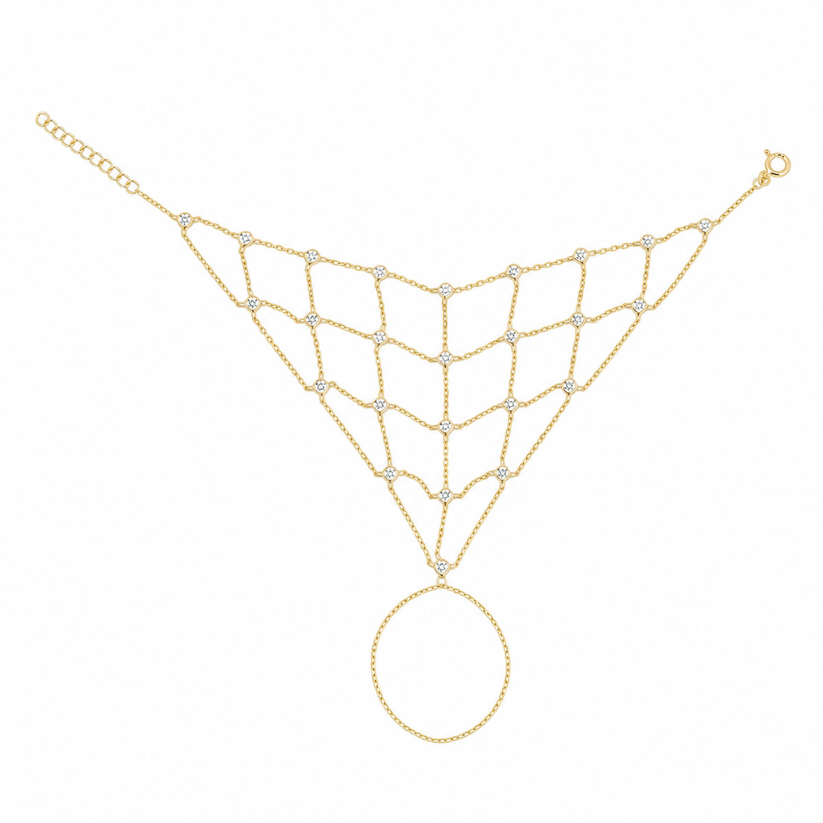 Sterling Silver Mesh Hand Harness Bracelet