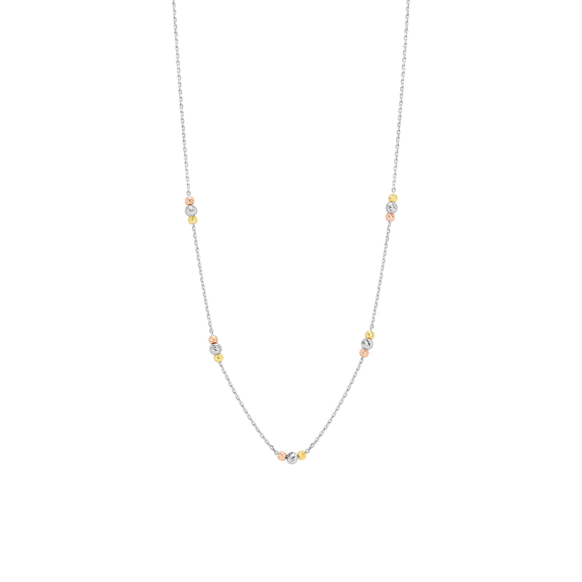 Dorissa Three Bead Sterling Silver Necklace