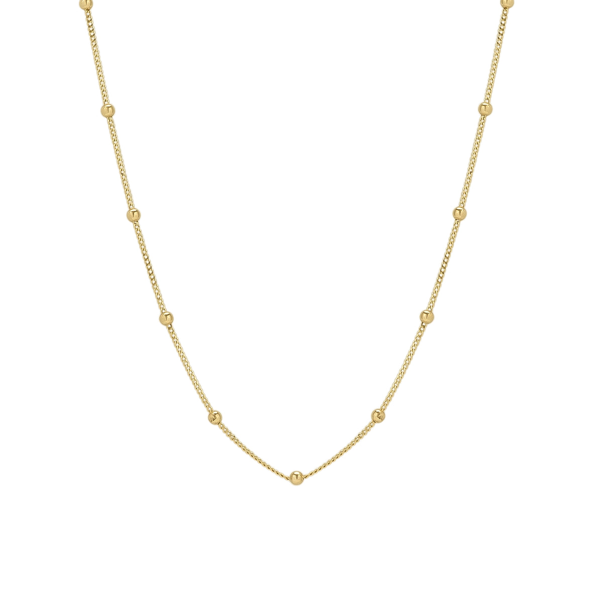 Fine 14ct Solid Gold Satellite Beaded Chain Necklace