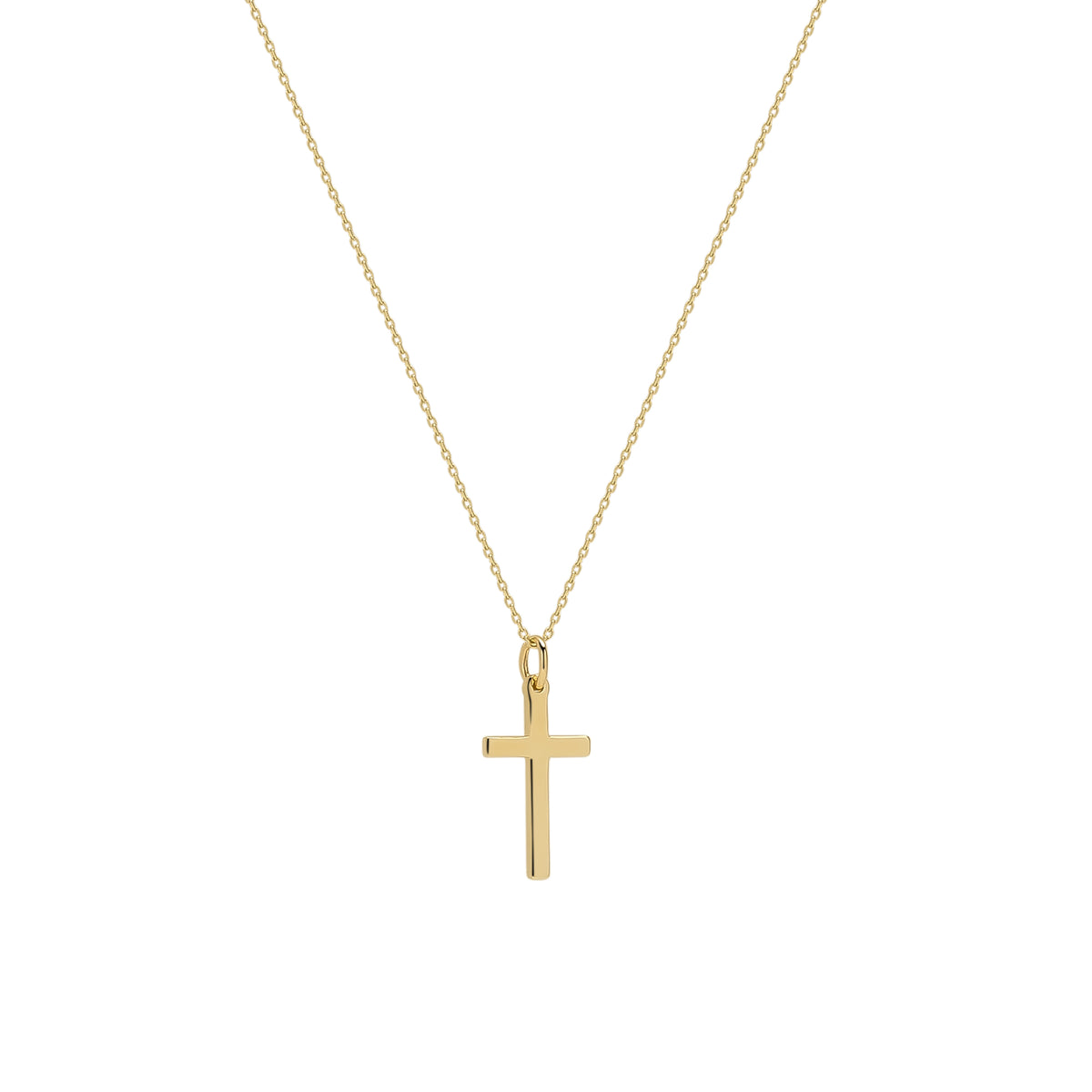 9ct Solid Gold Cross Pendant Necklace