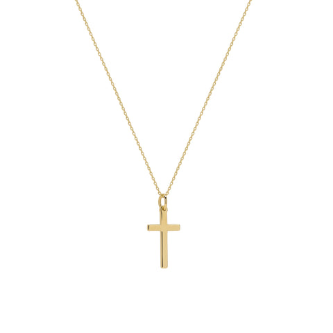 9ct Solid Gold Cross Pendant Necklace