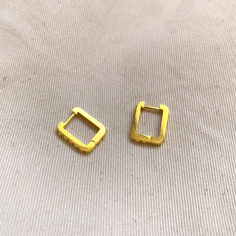Sterling Silver Rectangular Hoop Earrings