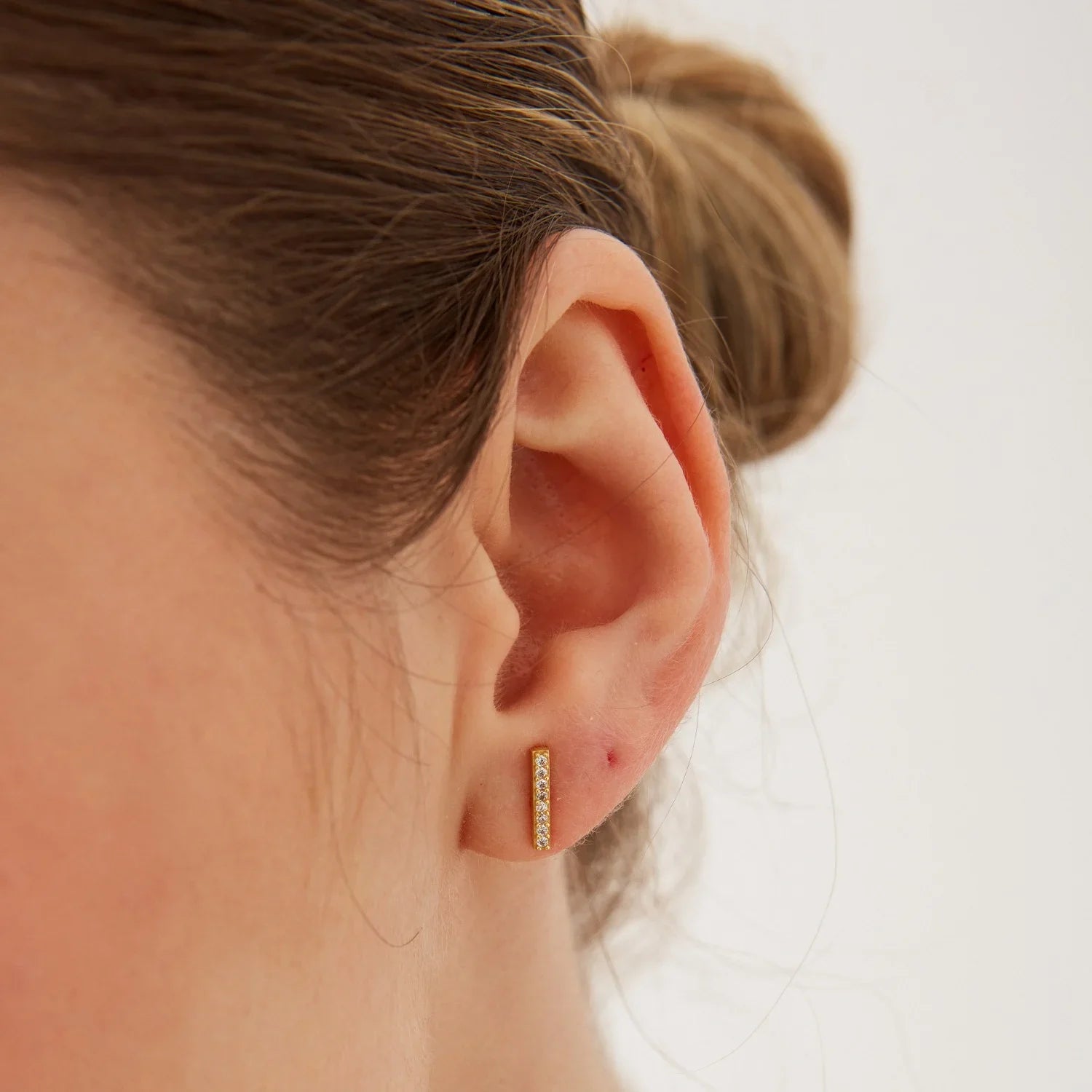 Chained Bar Chain and Bar Earring Set in Sterling Silver - Pair
