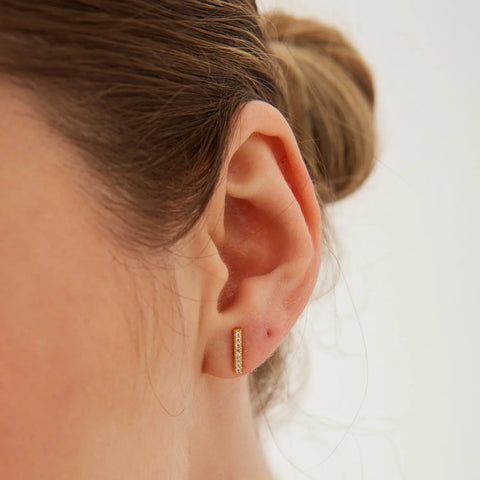 Chained Bar Chain and Bar Earring Set in Sterling Silver - Pair