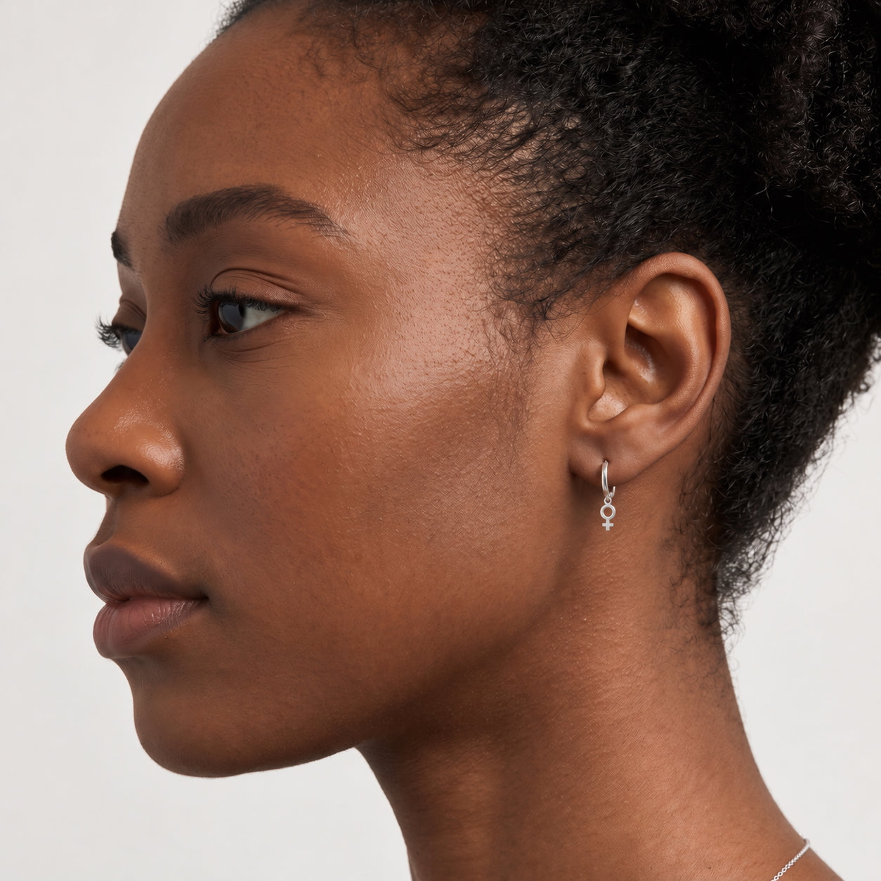 Feminine Venus Sterling Silver Hoop Drop Earrings
