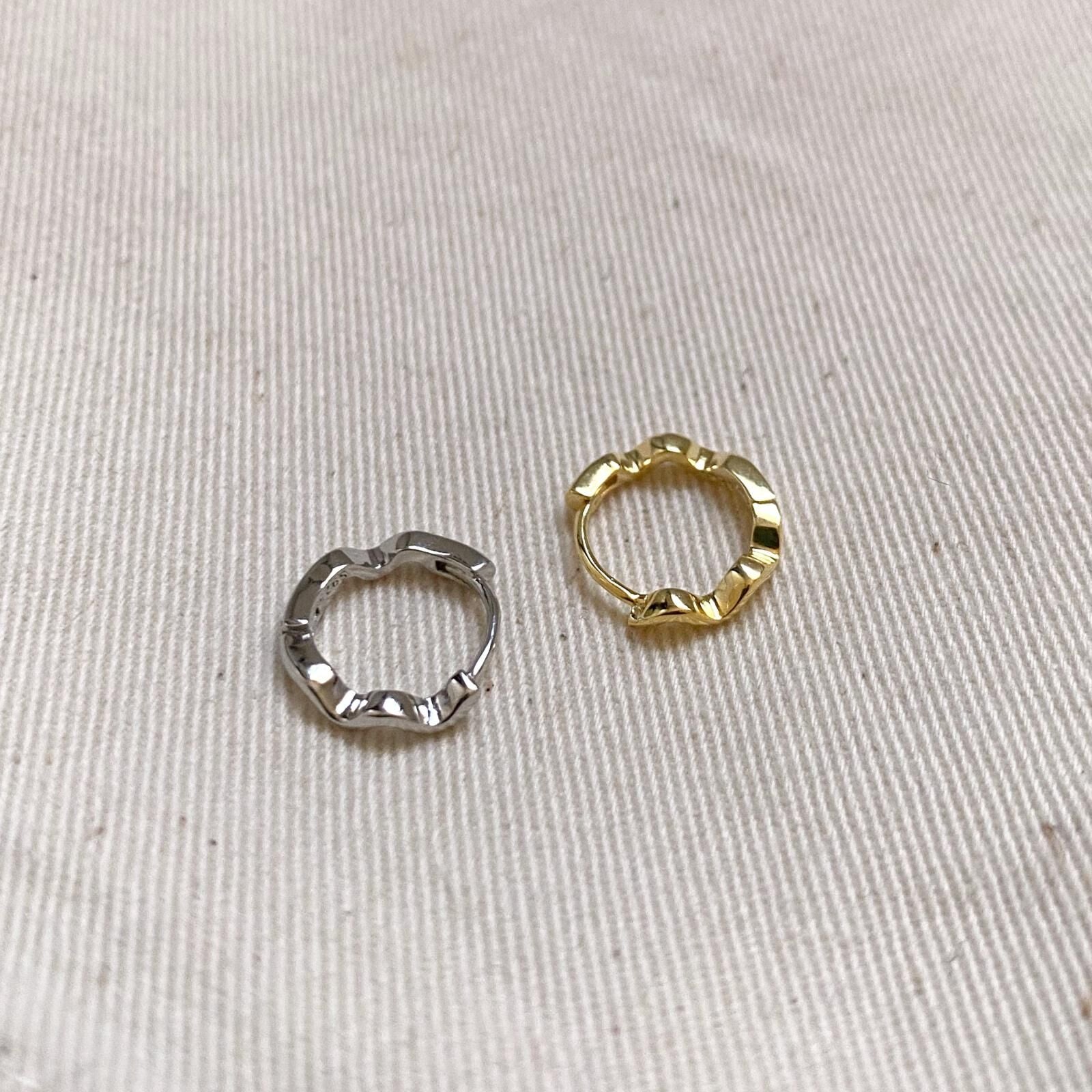 Sterling Silver Wavy Hoop Earrings