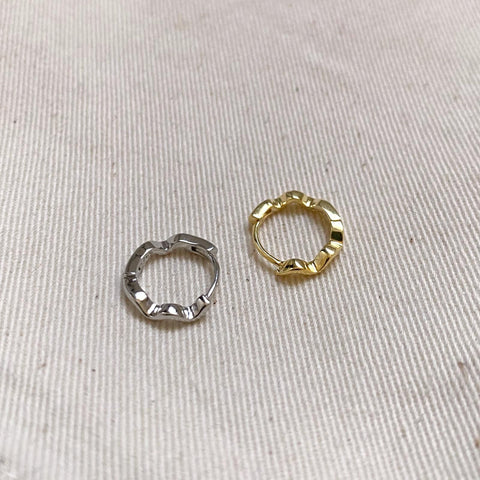 Sterling Silver Wavy Hoop Earrings