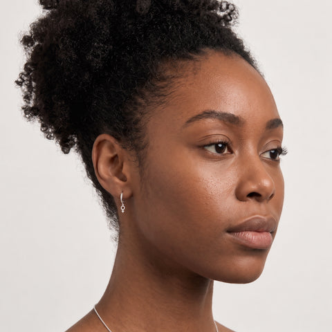 Feminine Venus Sterling Silver Hoop Drop Earrings
