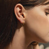 Fine 14ct Solid Gold Beaded Hoop Single Earring