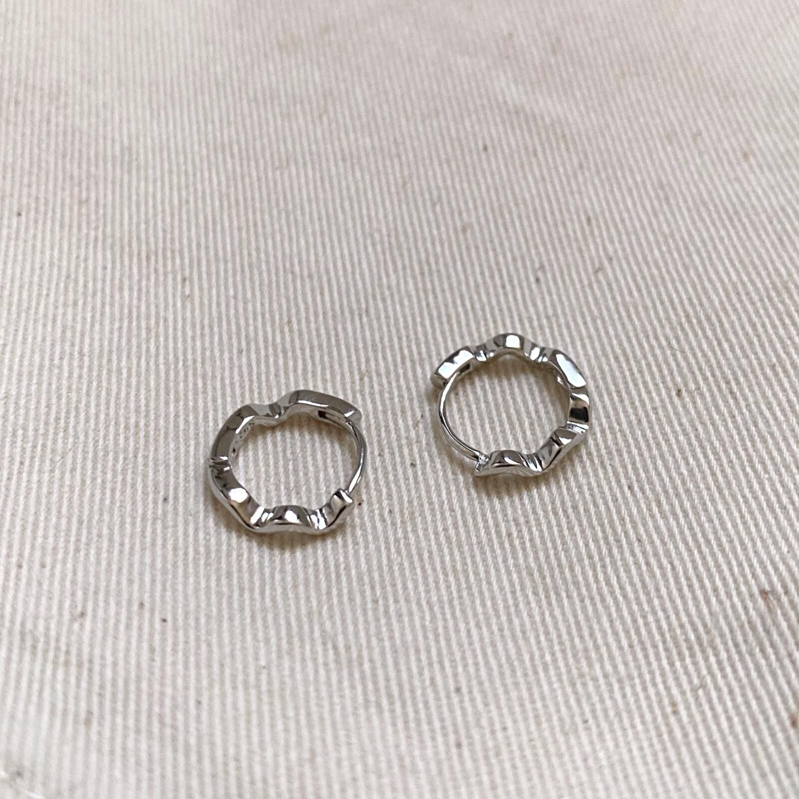 Sterling Silver Wavy Hoop Earrings