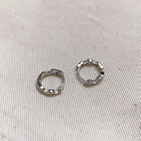 Sterling Silver Wavy Hoop Earrings