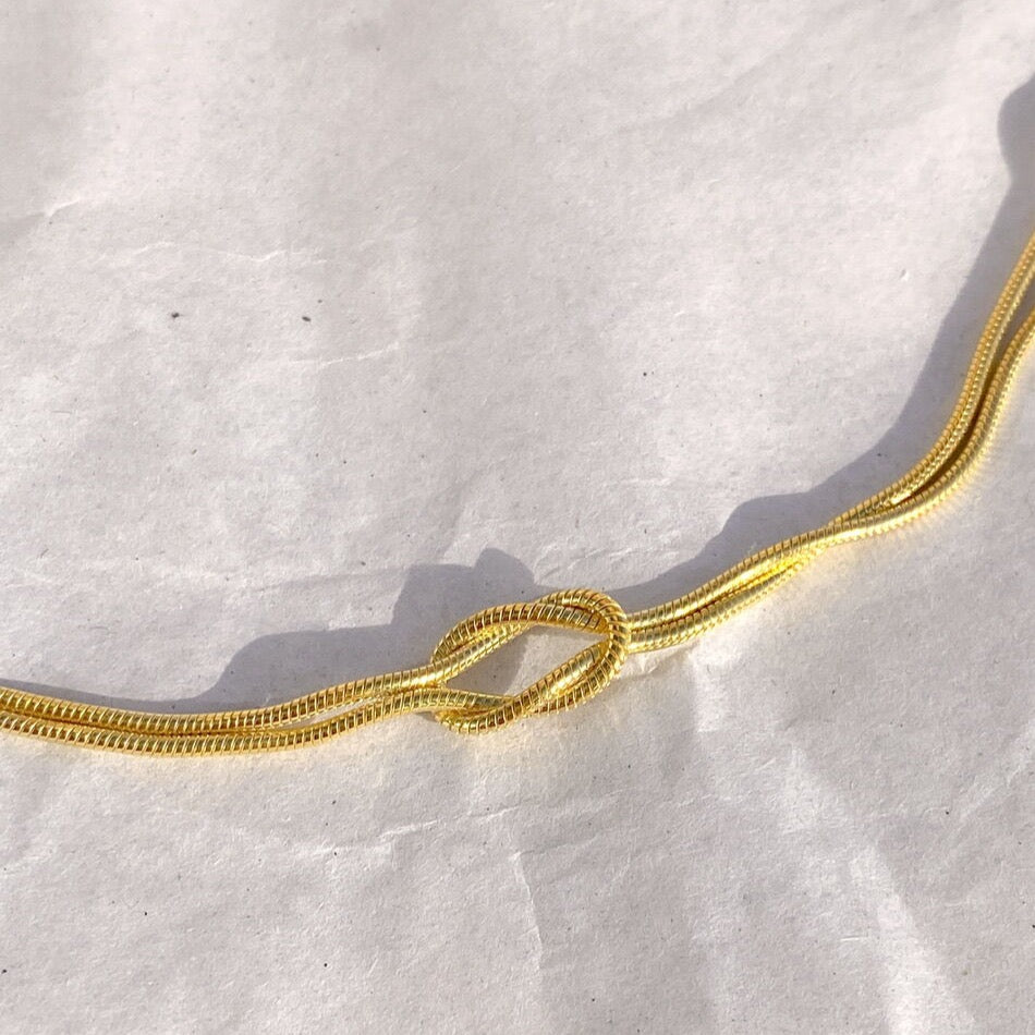 Knot Chain Choker Necklace in Sterling Silver