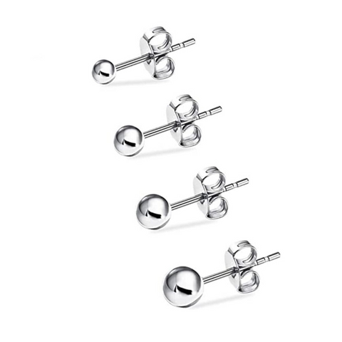 Sterling Silver Ball Sphere Stud Earring
