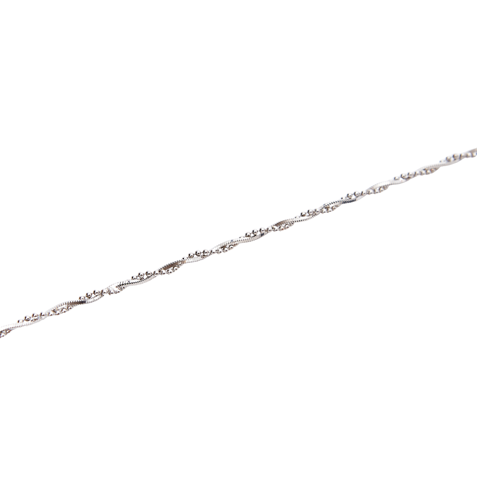 Bead Chain Twisted Sterling Silver Bracelet