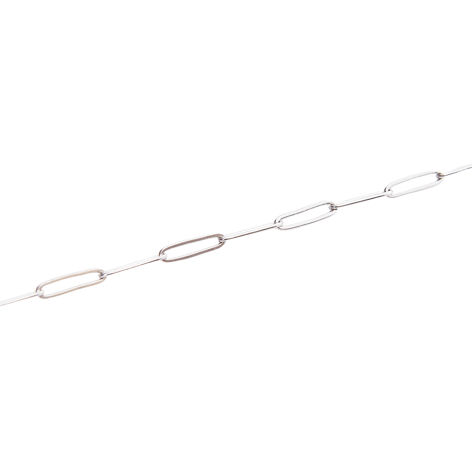 Sterling Silver Large Rectangular Chain Necklace - Spero London