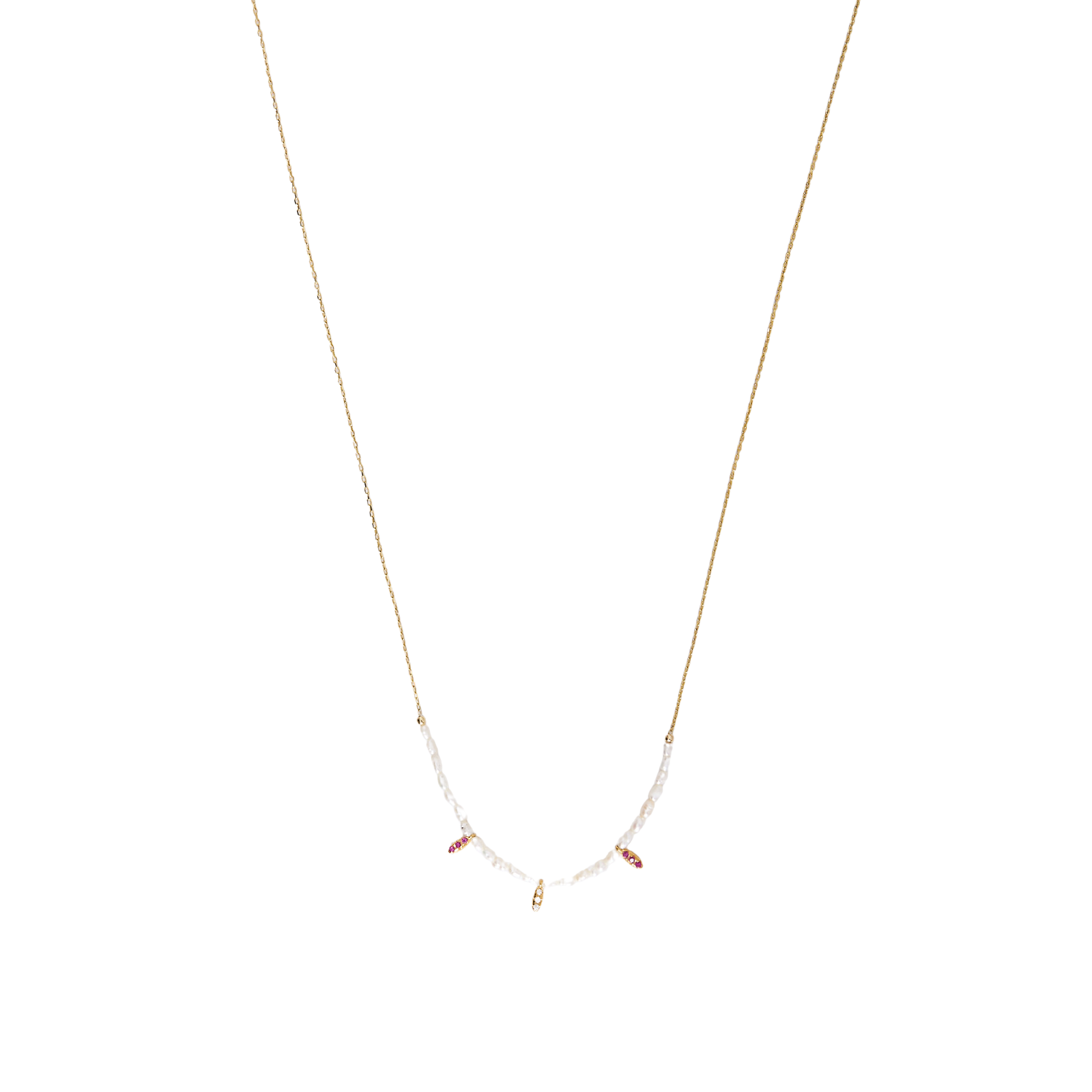 Sterling Silver Gold Plated Baroque Pearl Necklace - Spero London
