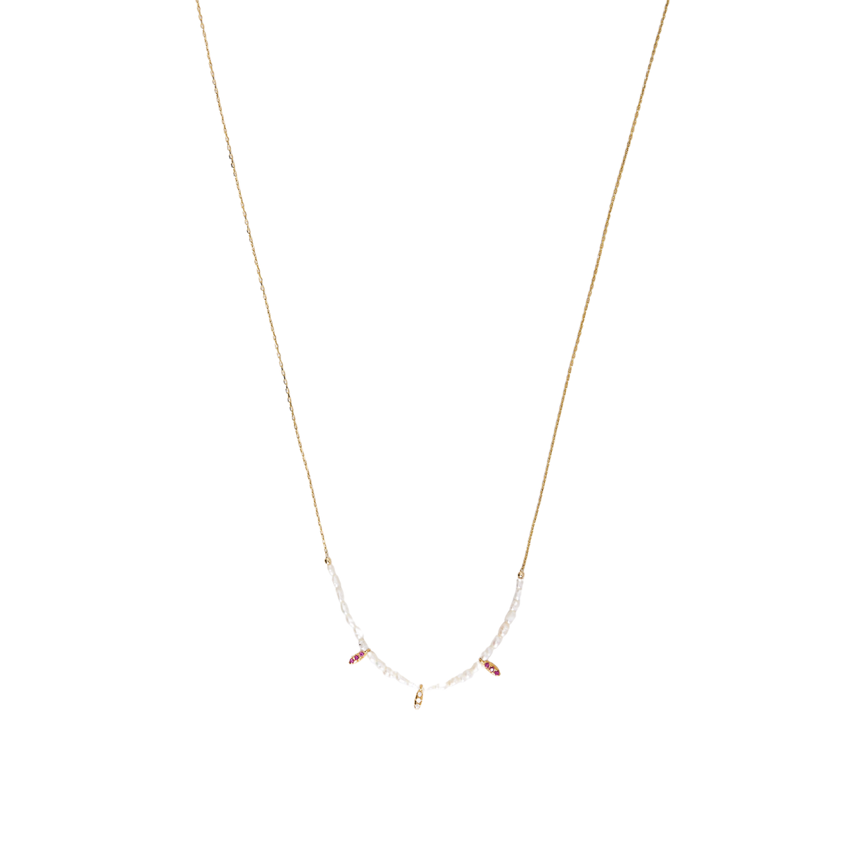 Sterling Silver Gold Plated Baroque Pearl Necklace - Spero London