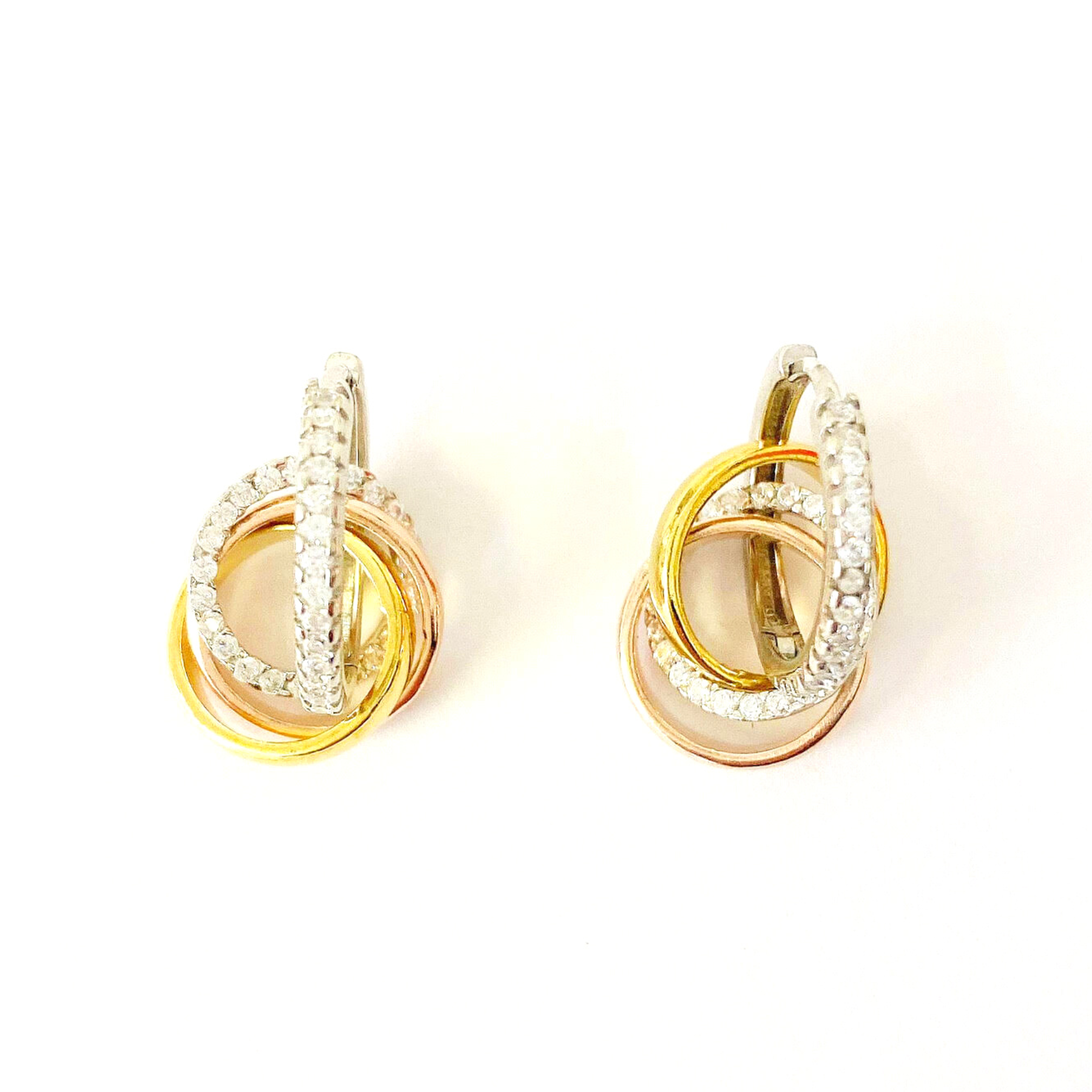 Fancy Cubic Zirconia Hoops Earrings