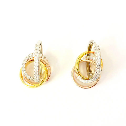 Fancy Cubic Zirconia Hoops Earrings