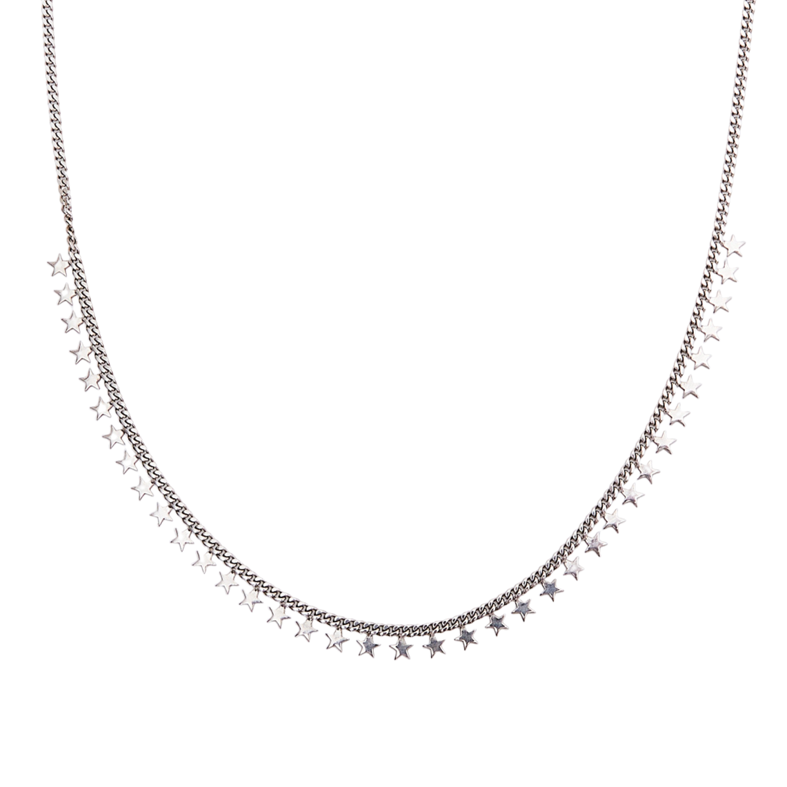 Multiple Star Sterling Silver Necklace Station