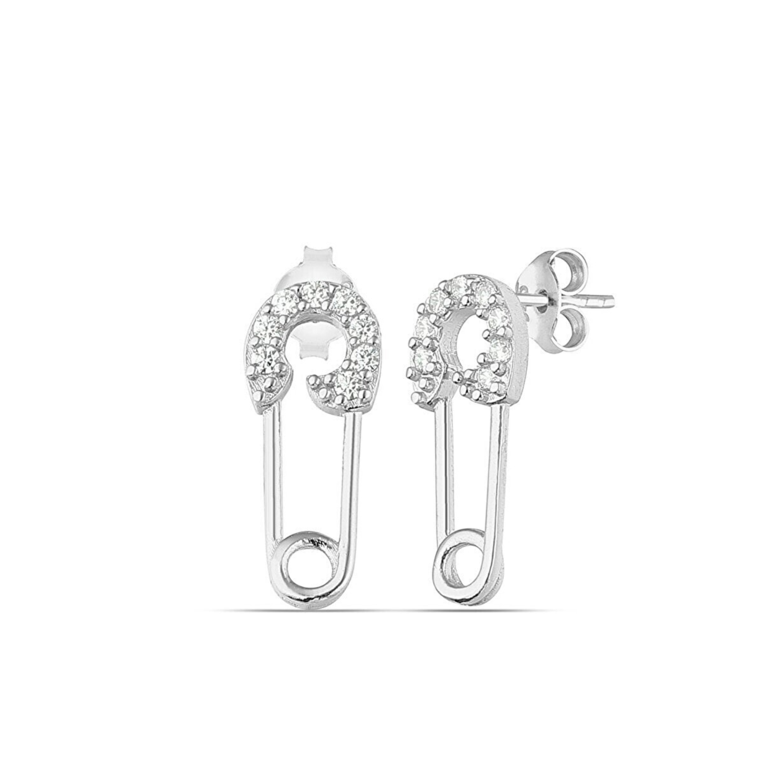 Mini safety 2025 pin earrings