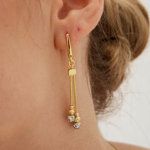 Dorissa Sterling Silver Drop Earrings Multicolor Beads