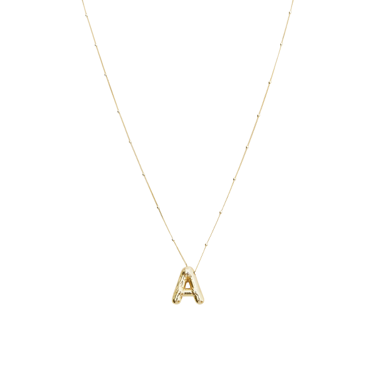 Initial Balloon Bubble Letter Sphere Necklace Sterling Silver Gold Vermeil