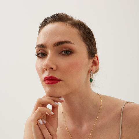 Pear Sterling Silver Drop Earrings