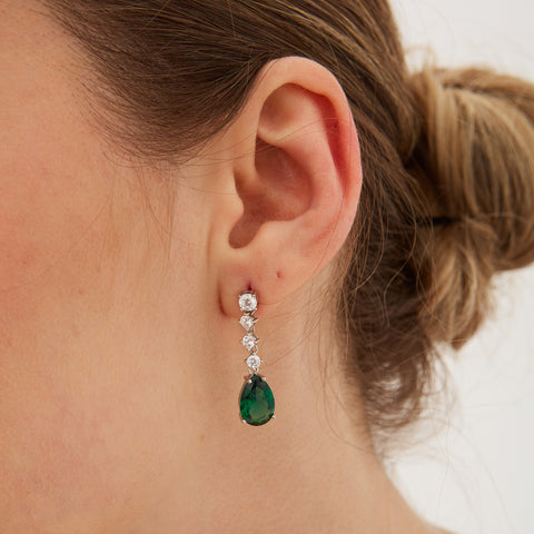 Pear Sterling Silver Drop Earrings
