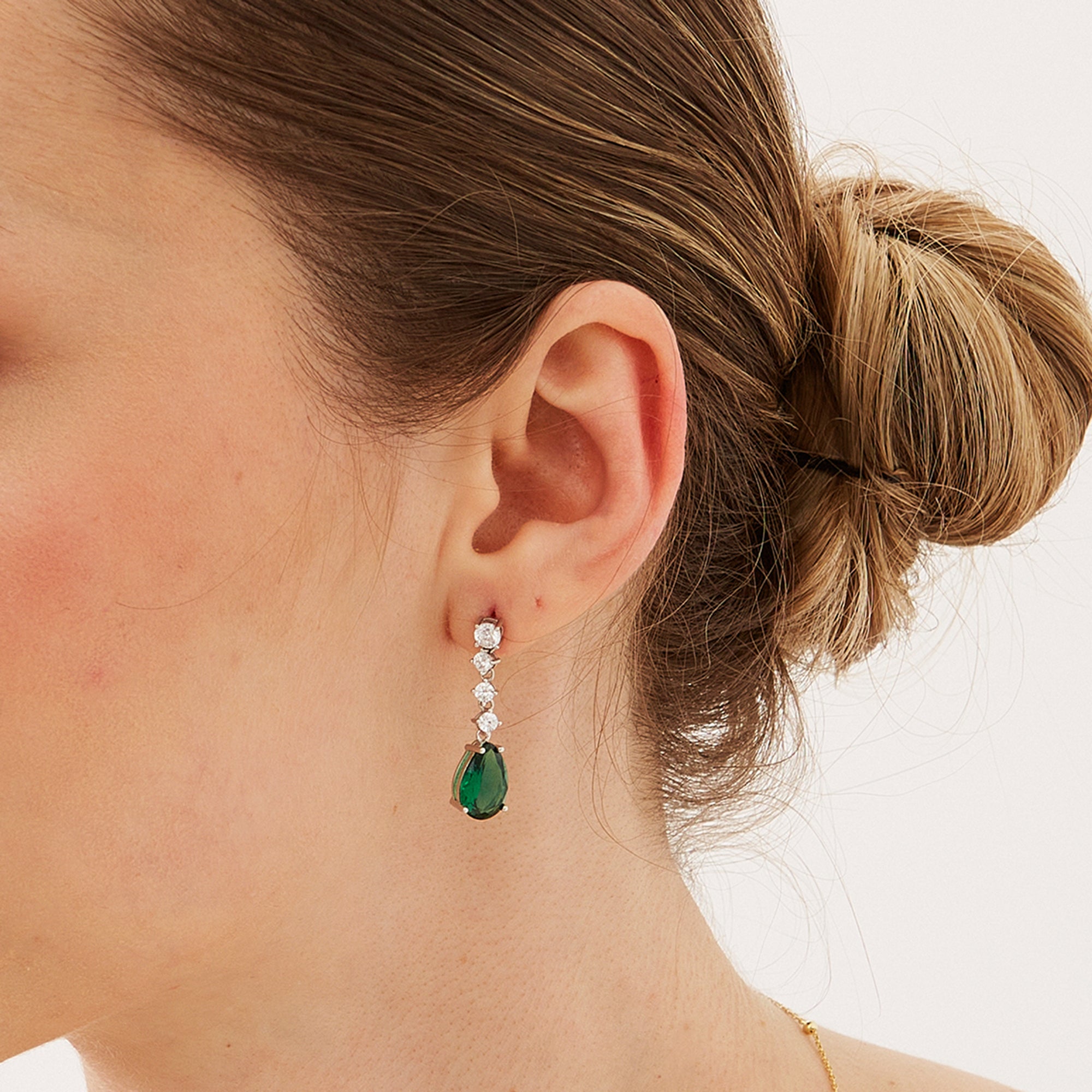 Pear Sterling Silver Drop Earrings